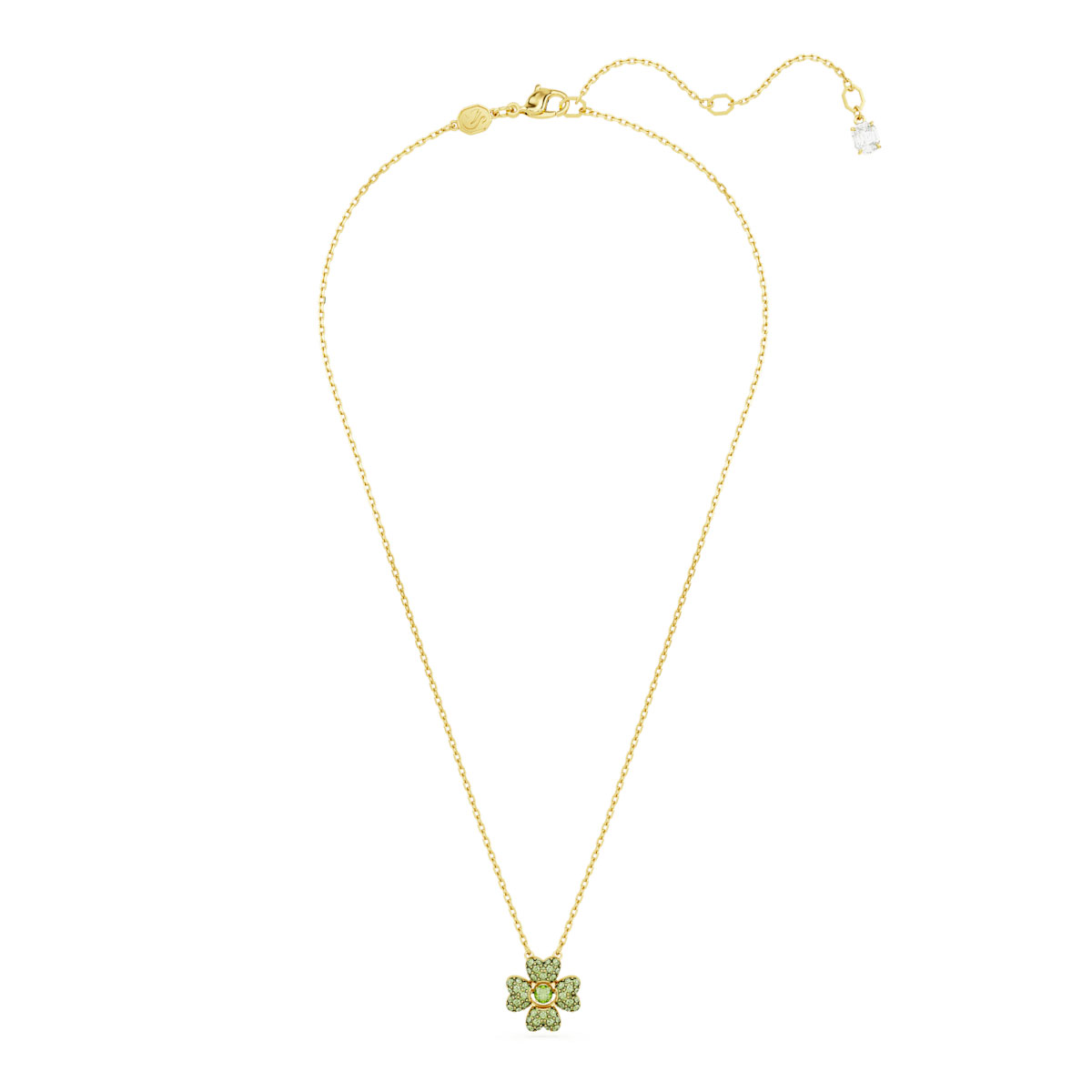 Swarovski Idyllia Green and Gold Clover Pendant Necklace